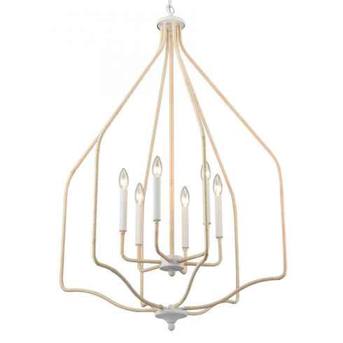 Elk Breezeway 28'' Wide 6 Light Pendant White Model: 52277/6