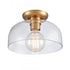 Elk Brewer 10 Inch Wide 1 Light Semi Flush Mount Brushed Gold Model: 89954/1