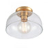Elk Brewer 10 Inch Wide 1 Light Semi Flush Mount Brushed Gold Model: 89954/1