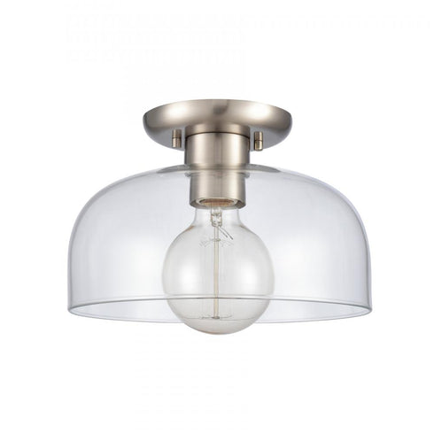 Elk Brewer 10 Inch Wide 1 Light Semi Flush Mount Brushed Nickel Model: 89944/1