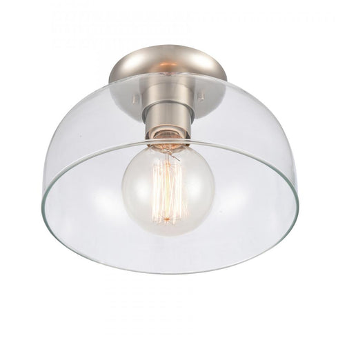 Elk Brewer 10 Inch Wide 1 Light Semi Flush Mount Brushed Nickel Model: 89944/1