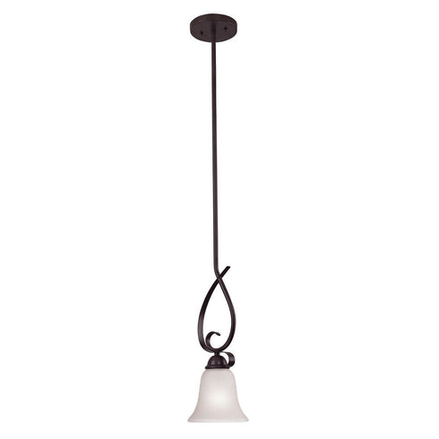 Elk Brighton 1 Light Mini Pendant in Oil Rubbed Bronze and White Glass Model: 1051PS/10