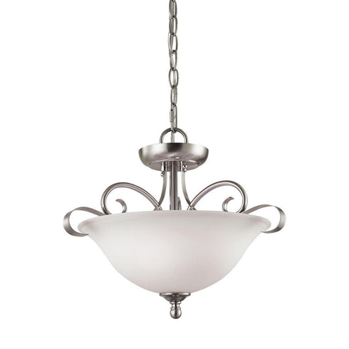 Elk Brighton 2 Light SEMI FLUSH MOUNT in Brushed Nickel Finish Model: 1002CS/20