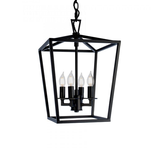 Elk Cage 12 Inch Wide 4 Light Pendant in Matte Black Model: 1080-MB-NG