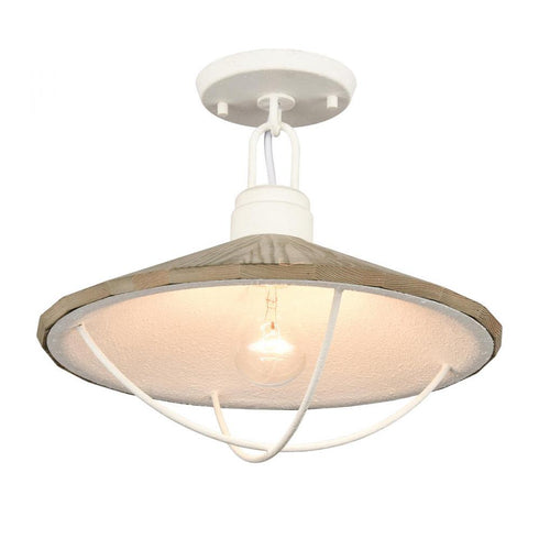 Elk Cape May 14 Inch Wide 1 Light Semi Flush Mount in White Coral Model: 63155/1