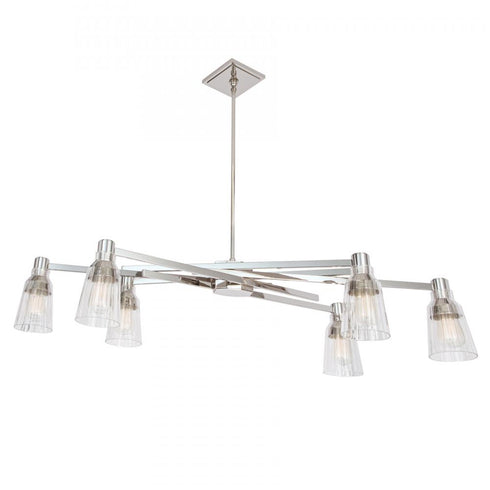 Elk Carnival 49.5 Inch Wide 6 Light Chandelier in Polished Nickel Model: 8158-PN-CL