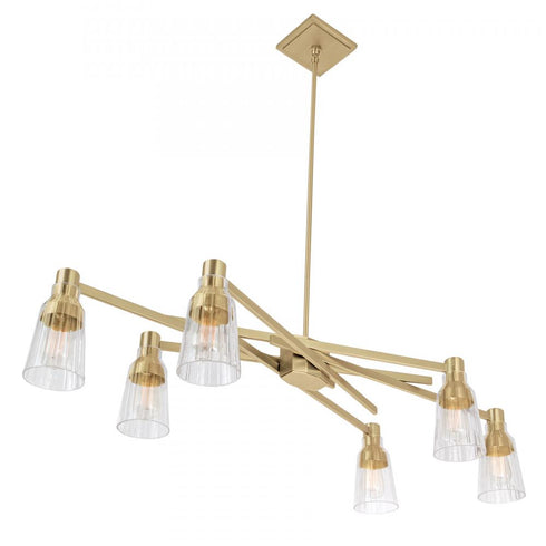 Elk Carnival 49.5 Inch Wide 6 Light Chandelier in Polished Nickel Model: 8158-PN-CL