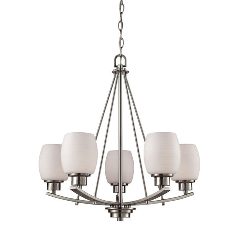 Elk Casual Mission 5 Light CHANDELIER in Brushed Nickel Finish Model: CN170522