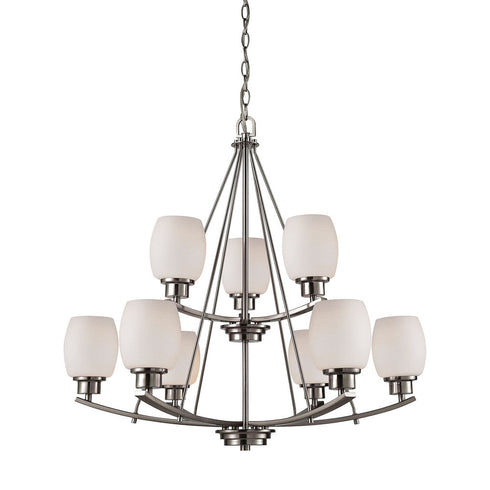 Elk Casual Mission 9 Light CHANDELIER in Brushed Nickel Finish Model: CN170922