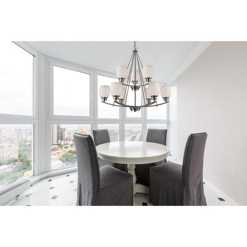Elk Casual Mission 9 Light CHANDELIER in Brushed Nickel Finish Model: CN170922