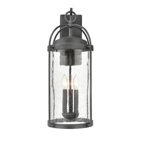Elk Catalonia 24 Inch High 3 Light Outdoor Sconce in Distressed Zinc Model: 69731/3