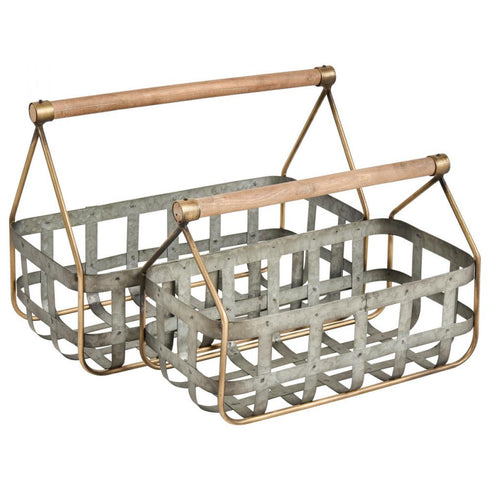 Elk Catcliffe BOX BIN BASKET (2 pack) (2 pack) in Galvanized Finish Model: S0037-8094/S2