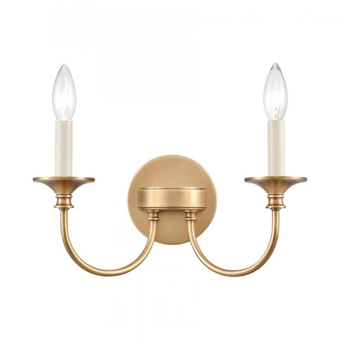 Elk Cecil 14 Inch Wide 2 Light Vanity Light Natural Brass Model: 89721/2