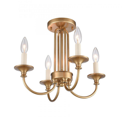 Elk Cecil 16 Inch Wide 4 Light Semi Flush Mount Natural Brass Model: 89723/4