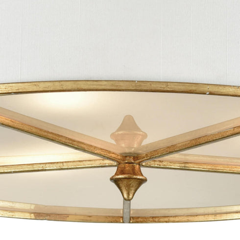 Elk Ceramique SEMI FLUSH MOUNT in Antique Gold Leaf Finish Model: 33052/3