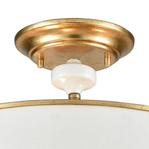 Elk Ceramique SEMI FLUSH MOUNT in Antique Gold Leaf Finish Model: 33052/3
