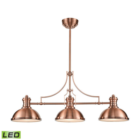 Elk Chadwick ISLAND LIGHT in Antique Copper Finish Model: 66145-3-LED