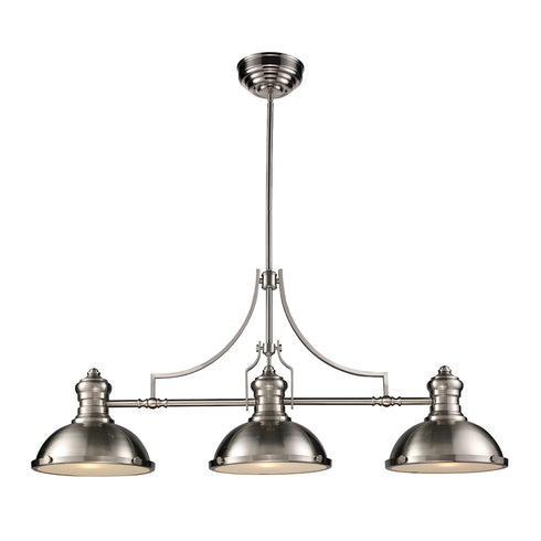 Elk Chadwick ISLAND LIGHT in Satin Nickel Finish Model: 66125-3