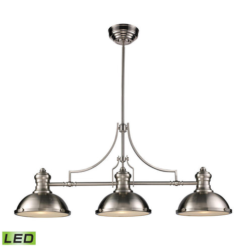 Elk Chadwick ISLAND LIGHT in Satin Nickel Finish Model: 66125-3-LED