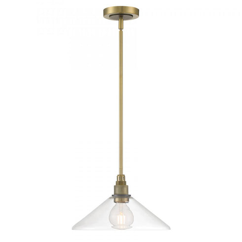 Elk Charis 12.5 Inch Wide 1 Light Pendant in Antique Brass with Oil Rubbed Bronze Model: 6331-ANOB-CL