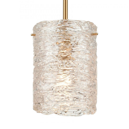 Elk Chiseled Ice MINI PENDANT in Satin Brass Finish Model: 60194/1