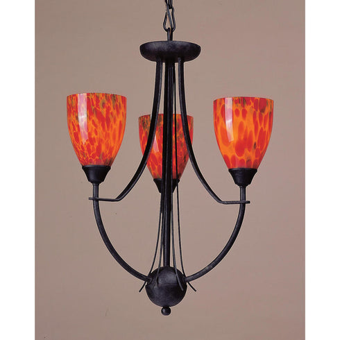 Elk Classico 3 Light CHANDELIER in Dark Rust Finish Model: 403-3FR