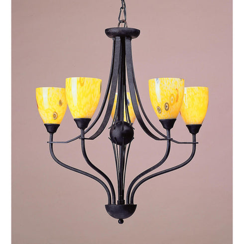 Elk Classico 5 Light CHANDELIER in Dark Rust Finish Model: 404-5YW