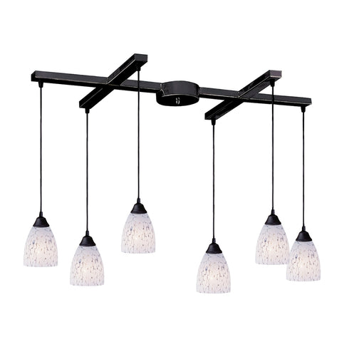 Elk Classico 6 Light MINI PENDANT in Dark Rust Finish Model: 406-6SW