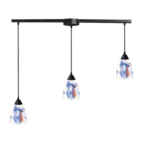 Elk Classico MINI PENDANT in Dark Rust Finish Model: 406-3L-MT