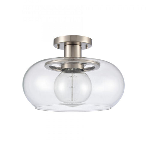 Elk Clement 13 Inch Wide 1 Light Semi Flush Mount Antique Nickel Model: 89754/1