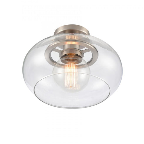 Elk Clement 13 Inch Wide 1 Light Semi Flush Mount Antique Nickel Model: 89754/1