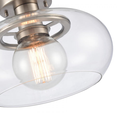 Elk Clement 13 Inch Wide 1 Light Semi Flush Mount Antique Nickel Model: 89754/1