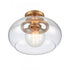 Elk Clement 13 Inch Wide 1 Light Semi Flush Mount Brushed Gold Model: 89764/1