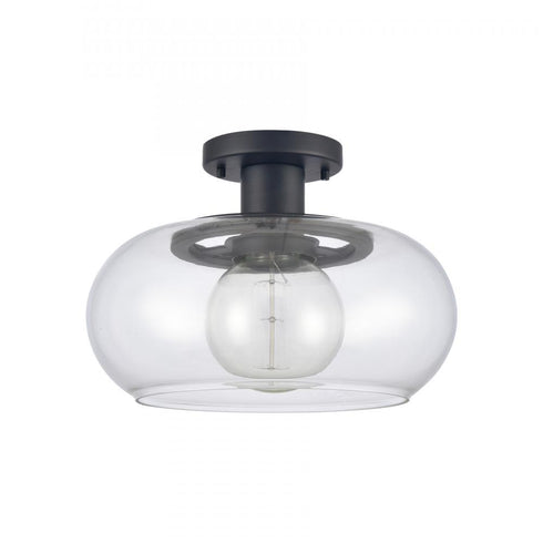 Elk Clement 13 Inch Wide 1 Light Semi Flush Mount Matte Black Model: 89774/1