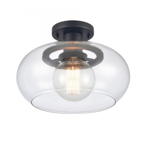 Elk Clement 13 Inch Wide 1 Light Semi Flush Mount Matte Black Model: 89774/1