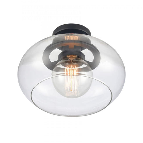 Elk Clement 13 Inch Wide 1 Light Semi Flush Mount Matte Black Model: 89774/1