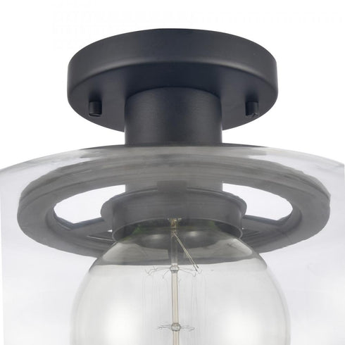 Elk Clement 13 Inch Wide 1 Light Semi Flush Mount Matte Black Model: 89774/1