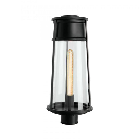 Elk Cone 19.75 Inch High 1 Light Outdoor Post Light in Matte Black Model: 1247-MB-CL