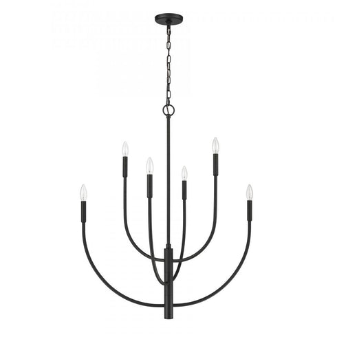 Elk Continuance 30 Inch Wide 6 Light Chandelier in Charcoal Model: 82027/6