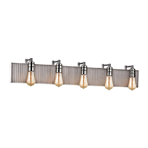 Elk Corrugated Steel VANITY LIGHT in Polished Nickel Finish Model: 15924/5