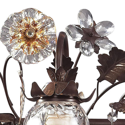 Elk Cristallo Fiore VANITY LIGHT in Deep Rust Finish Model: 7042/3