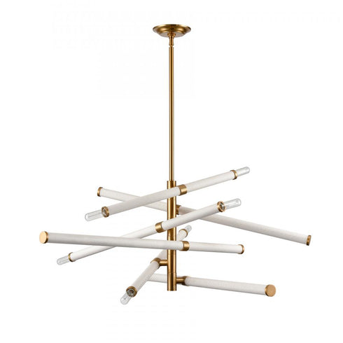 Elk Crosspiece 39 Inch Wide 6 Light Chandelier in White Model: H0018-10359