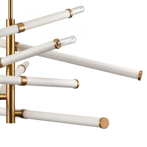 Elk Crosspiece 39 Inch Wide 6 Light Chandelier in White Model: H0018-10359