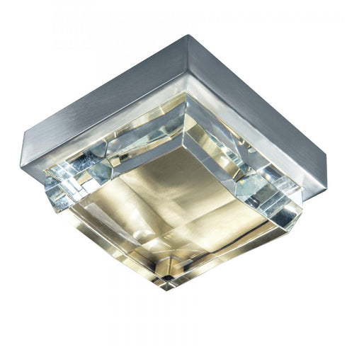 Elk Crystal Mini Crystal 6.5 Inch Wide Integrated LED Flush Mount Brushed Nicke Satin Brass in Brushed Nickel Finish Model: 5379-BNSB-CL