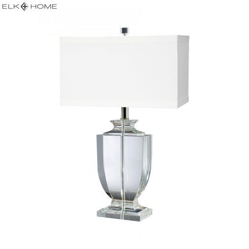 Elk Crystal Rectangular Urn Table Lamp in Clear Finish Model: 722