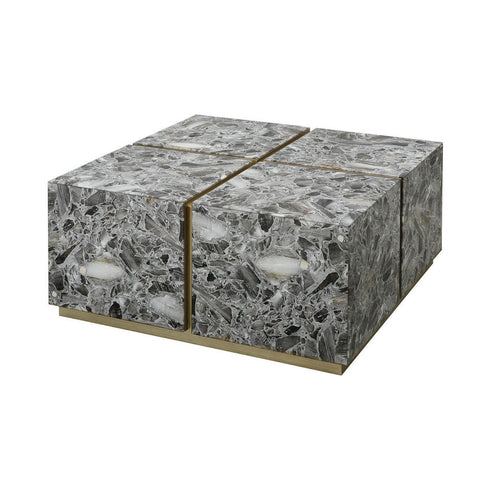Elk Crystalline COFFEE TABLE in Gray Agate Finish Model: 1114-409
