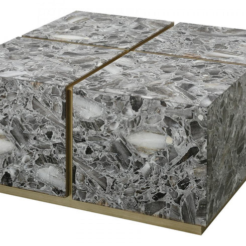 Elk Crystalline COFFEE TABLE in Gray Agate Finish Model: 1114-409