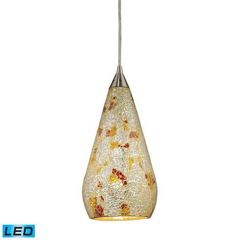 Elk Curvalo 1 Light MINI PENDANT in Satin Nickel Finish Model: 546-1SLVM-CRC-LED