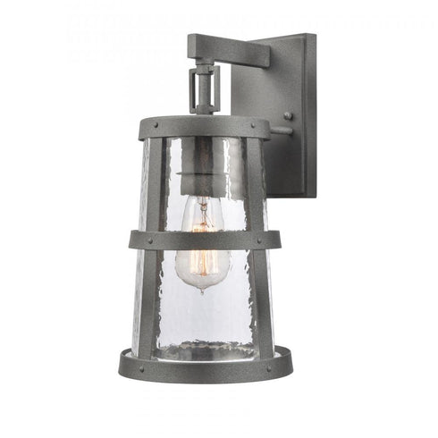 Elk Dakota 14 Inch High 1 Light Outdoor Sconce in Distressed Zinc Model: 69640/1