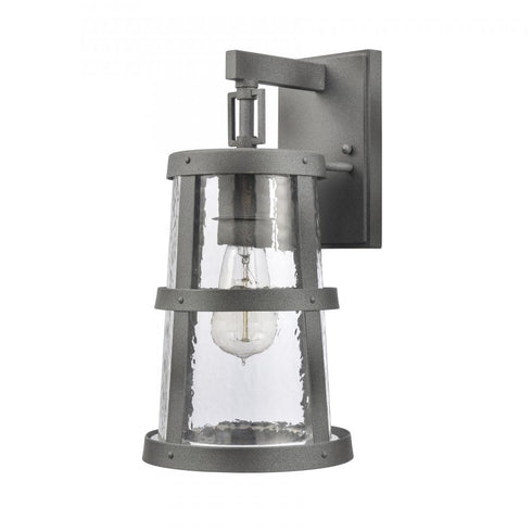 Elk Dakota 14 Inch High 1 Light Outdoor Sconce in Distressed Zinc Model: 69640/1